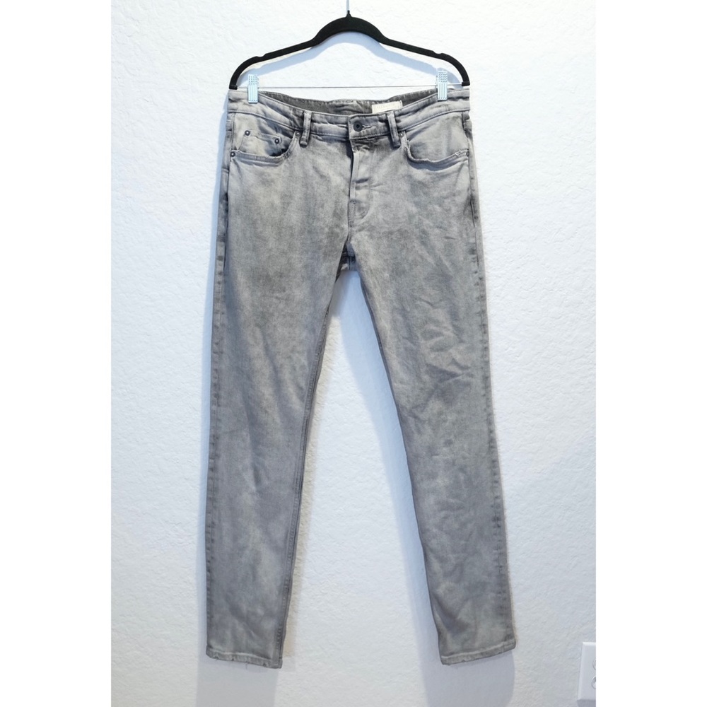 All Saints Rex Slim Fit Jeans Men’s Size 32 Gray Acid Wash Distressed